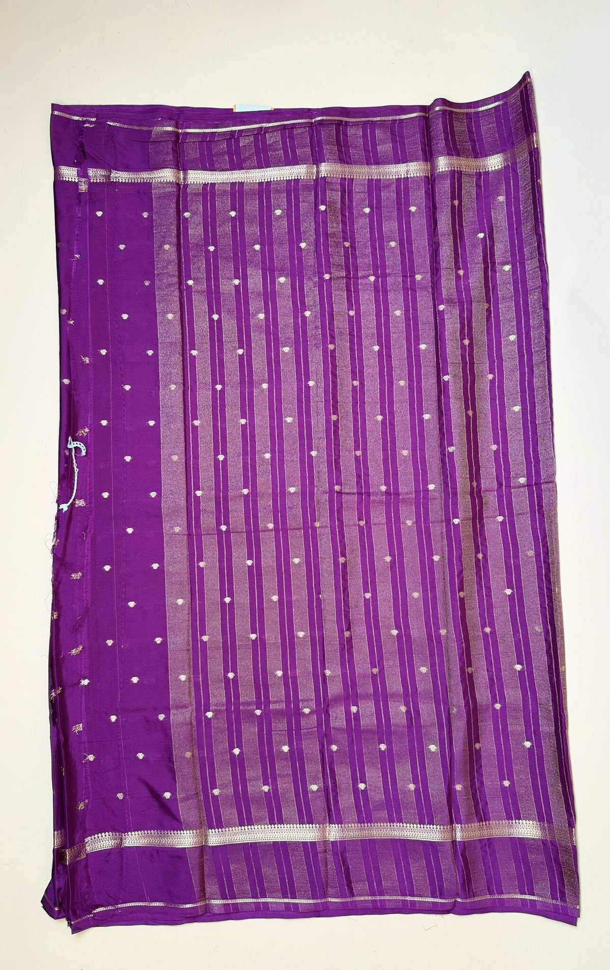 Purple Butta Semi Crepe Saree
