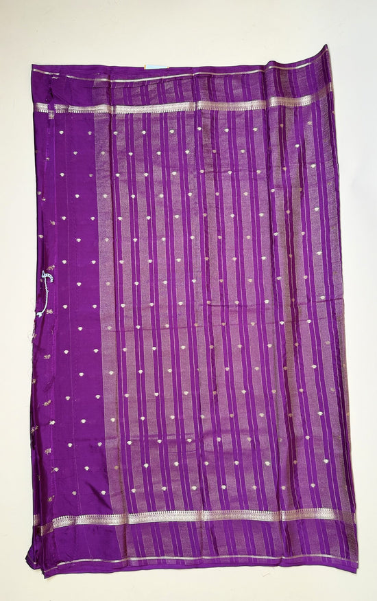 Purple Butta Semi Crepe Saree