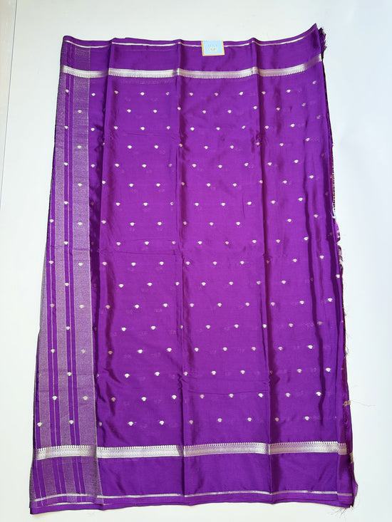 Purple Butta Semi Crepe Saree
