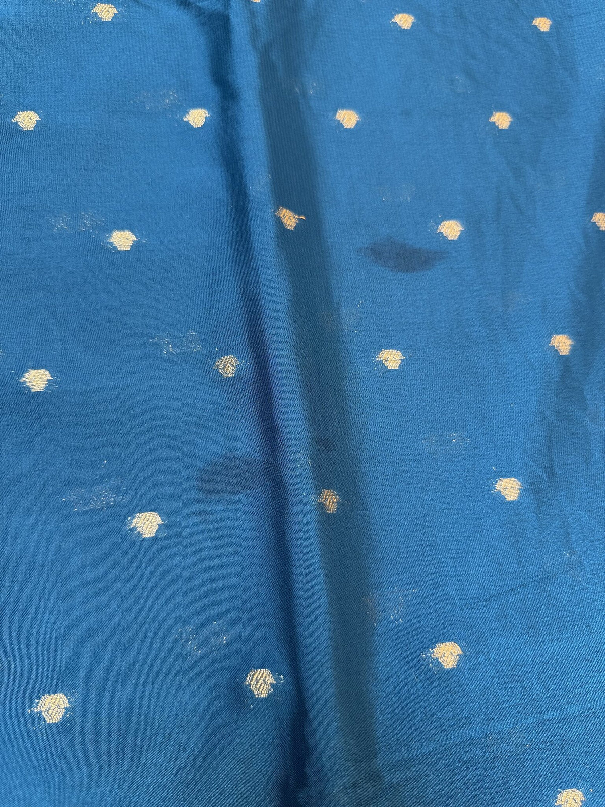 Teal Blue Butta Semi Crepe Saree