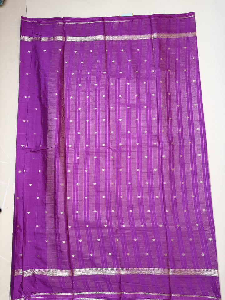 Onion Pink Butta Semi Crepe Saree – Self Border