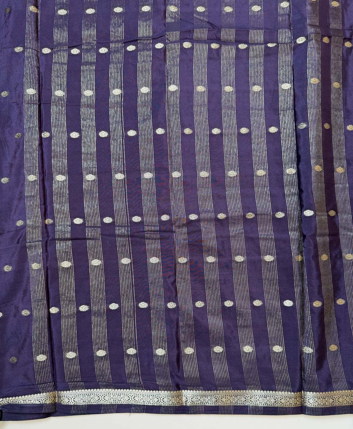 Wine Butta Semi Crepe Saree – Half-Inch Border