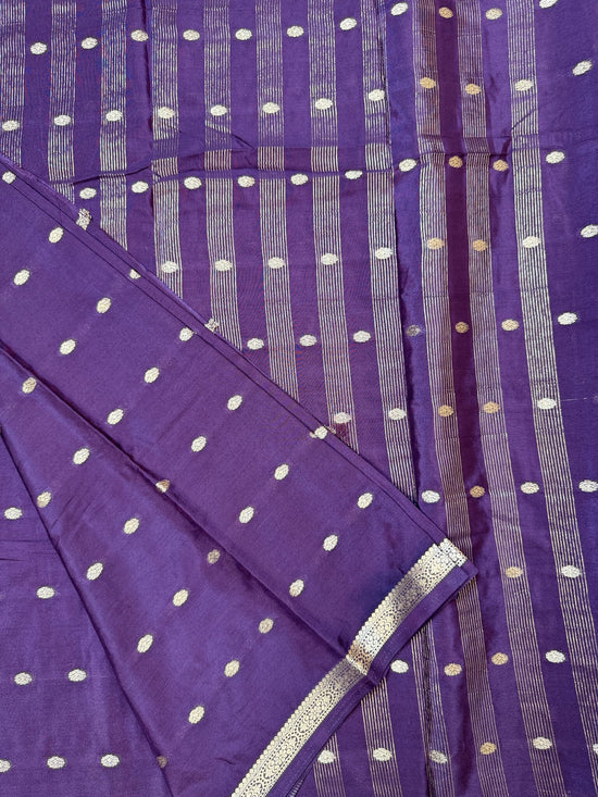 Wine Butta Semi Crepe Saree – Half-Inch Border