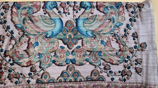 Bhagalpuri Silk Saree with Kalamkari Blouse and Pallu