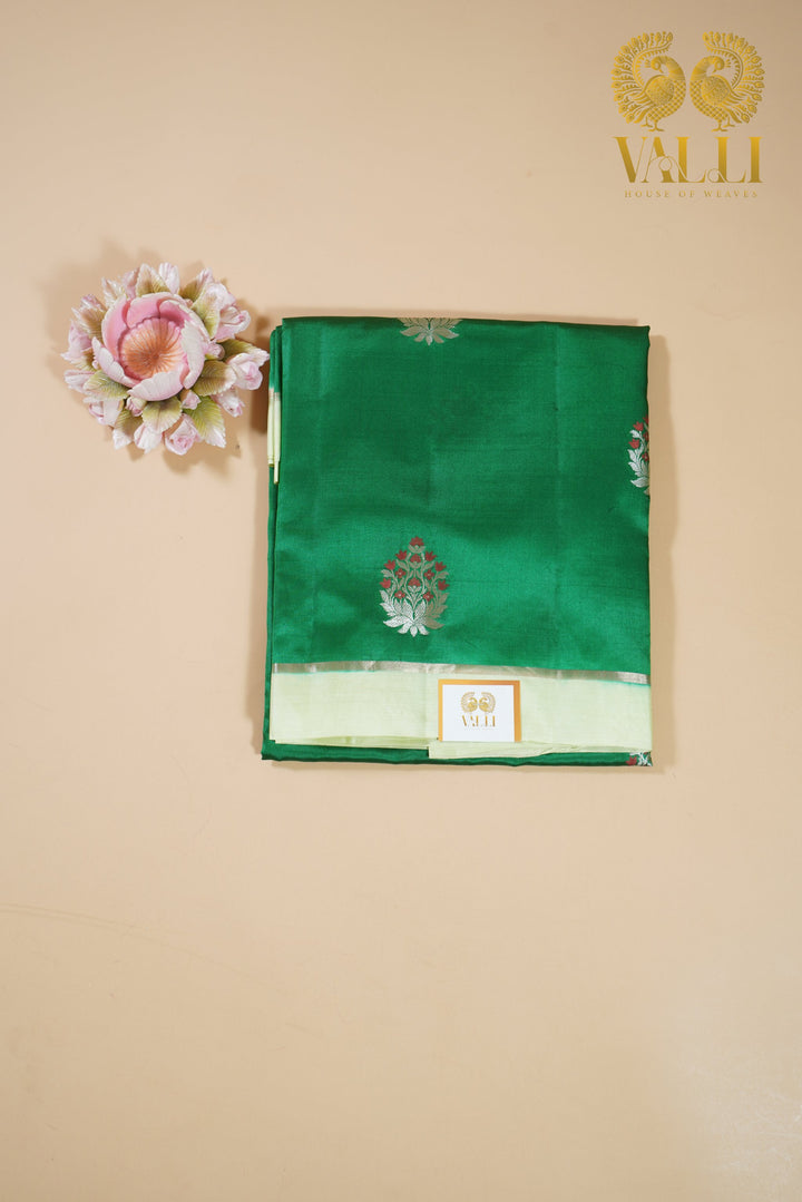 Green Raw mango silk saree