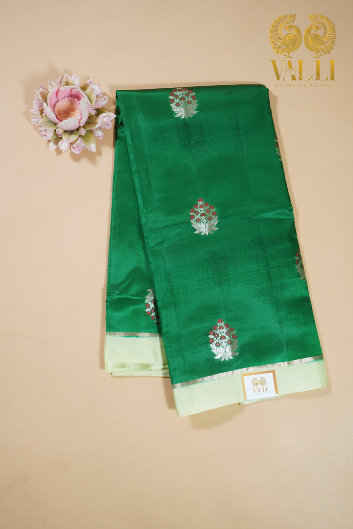 Green Raw mango silk saree