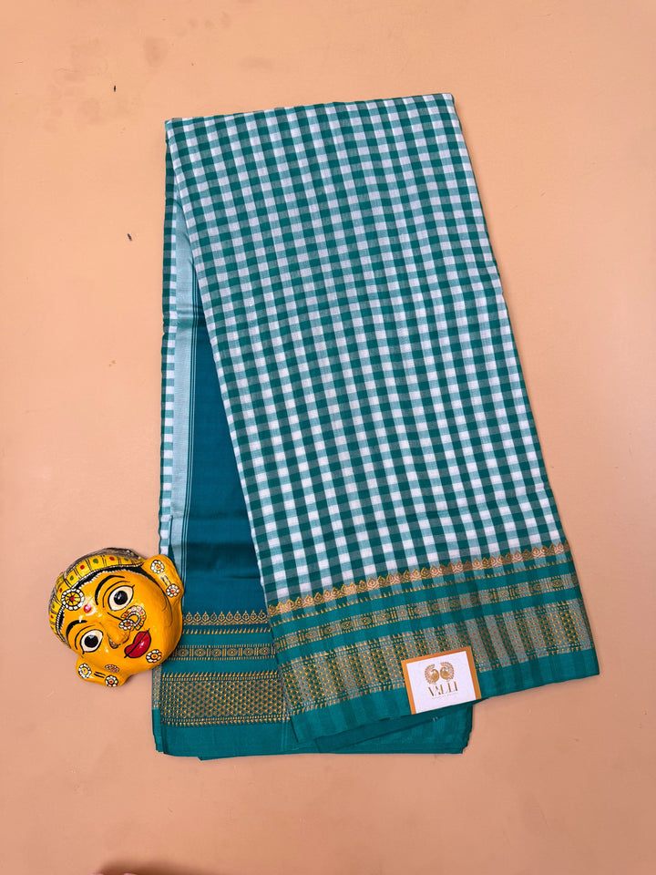 Pista Green Ilkal Saree – Tum Tum Checks