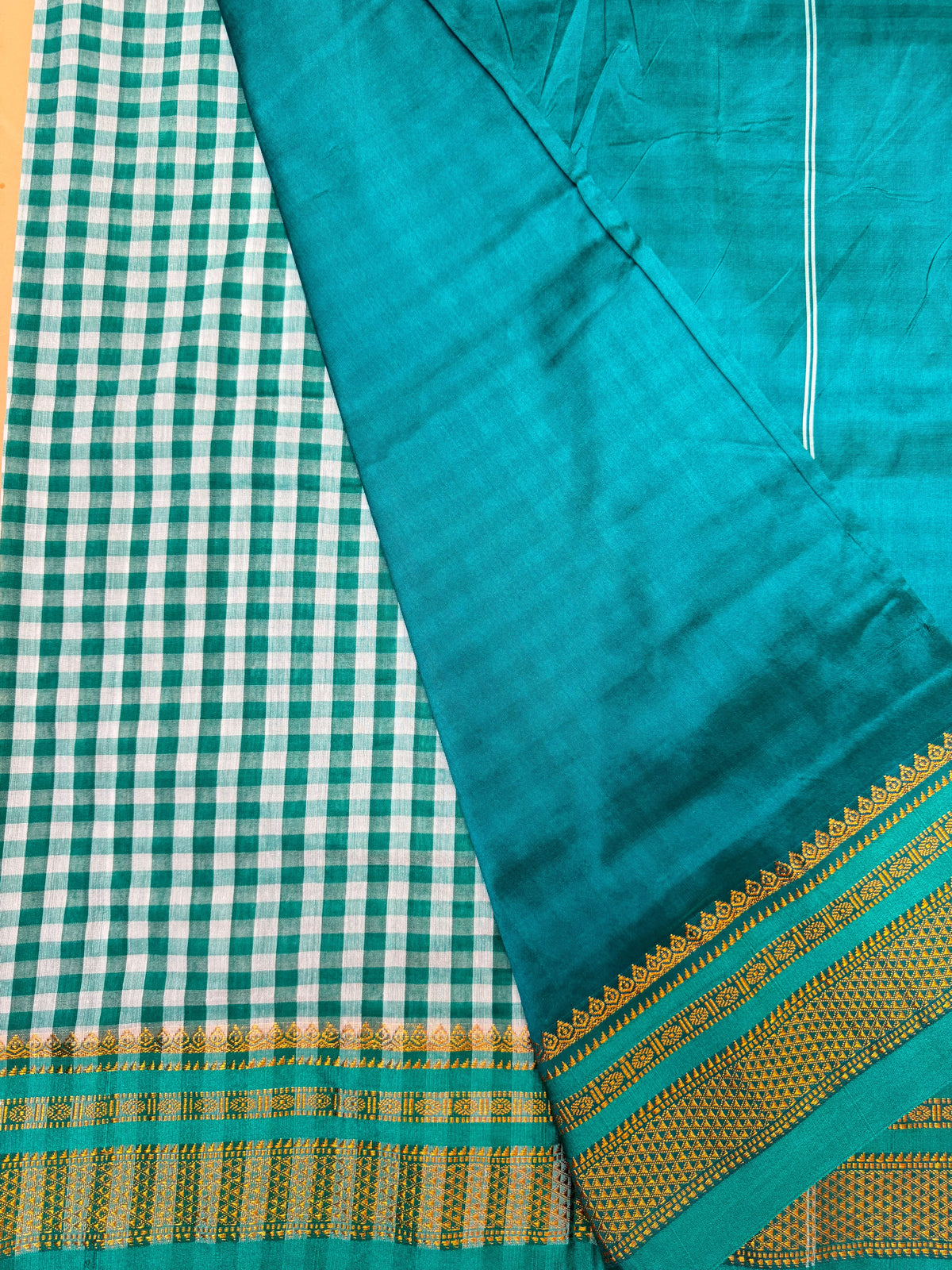 Pista Green Ilkal Saree – Tum Tum Checks