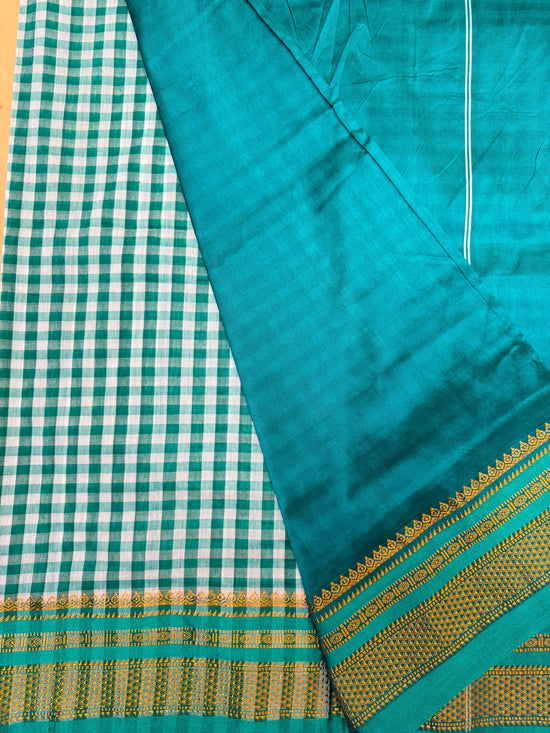 Pista Green Ilkal Saree – Tum Tum Checks