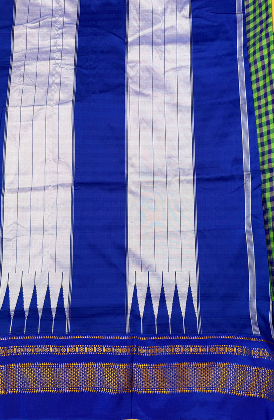 Green & Blue Ilkal Saree – Tum Tum Checks
