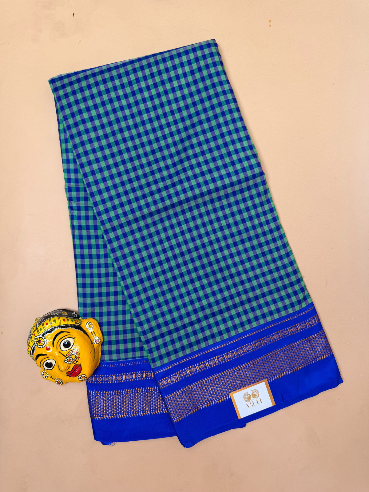 Green & Blue Ilkal Saree – Tum Tum Checks