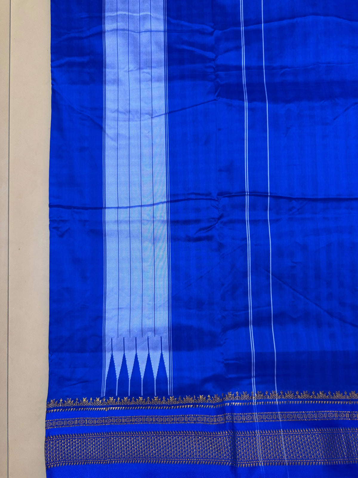 Ink Blue Ilkal Saree – Tum Tum Checks