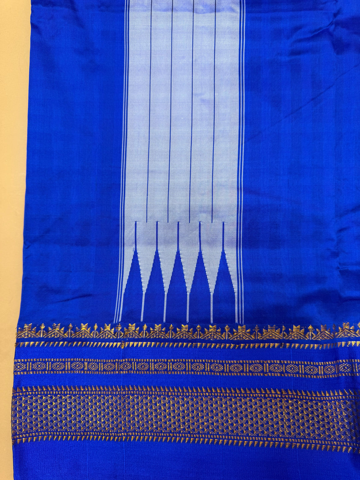 Ink Blue Ilkal Saree – Tum Tum Checks