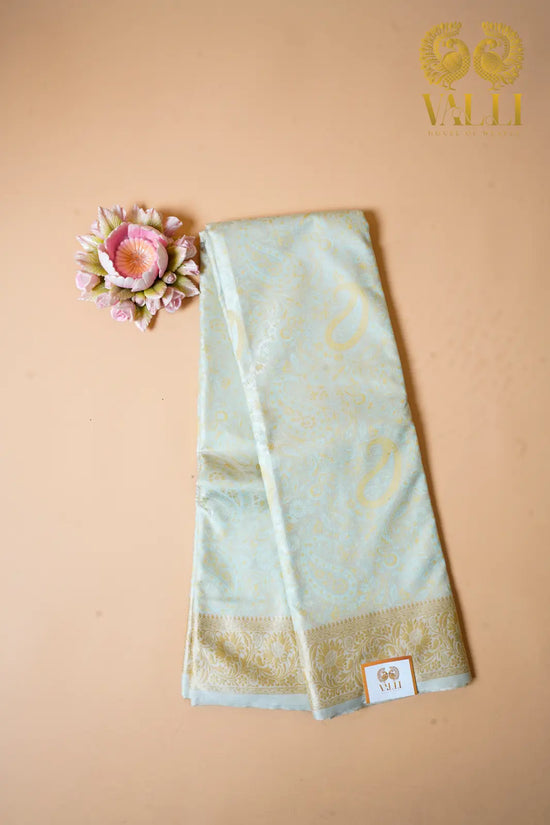 Pastel Green Pashmina Semi-Silk Saree with Kani Thread Weave