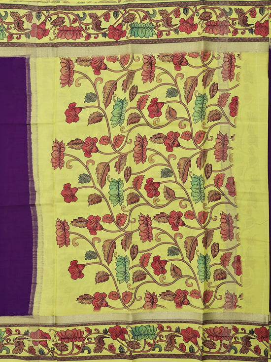 Kalamkari Crepe  – Purple