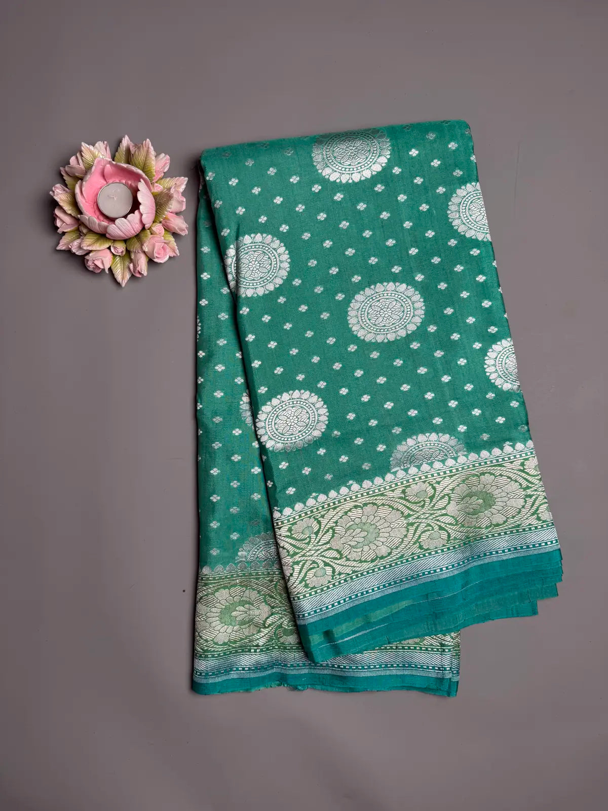 Pure Tussar Banarasi Georgette Saree with Pure Zari