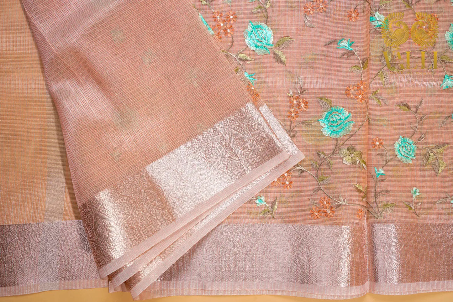 Kota Tissue embroidery pastel pink 