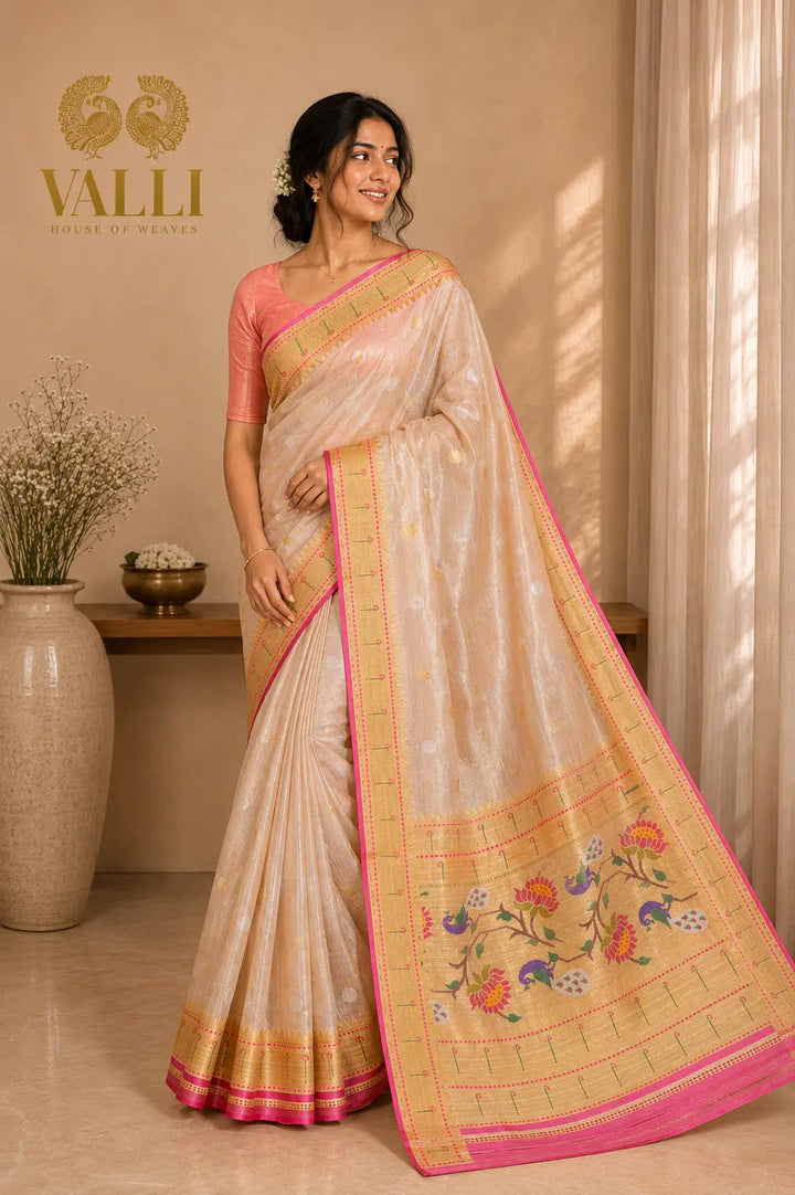 Tissue Kota Saree with Paithani Border