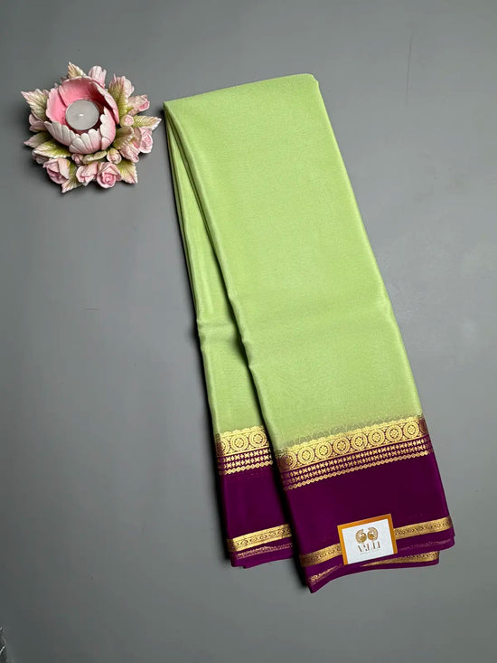 Green Apple Mysore Crepe Silk Saree