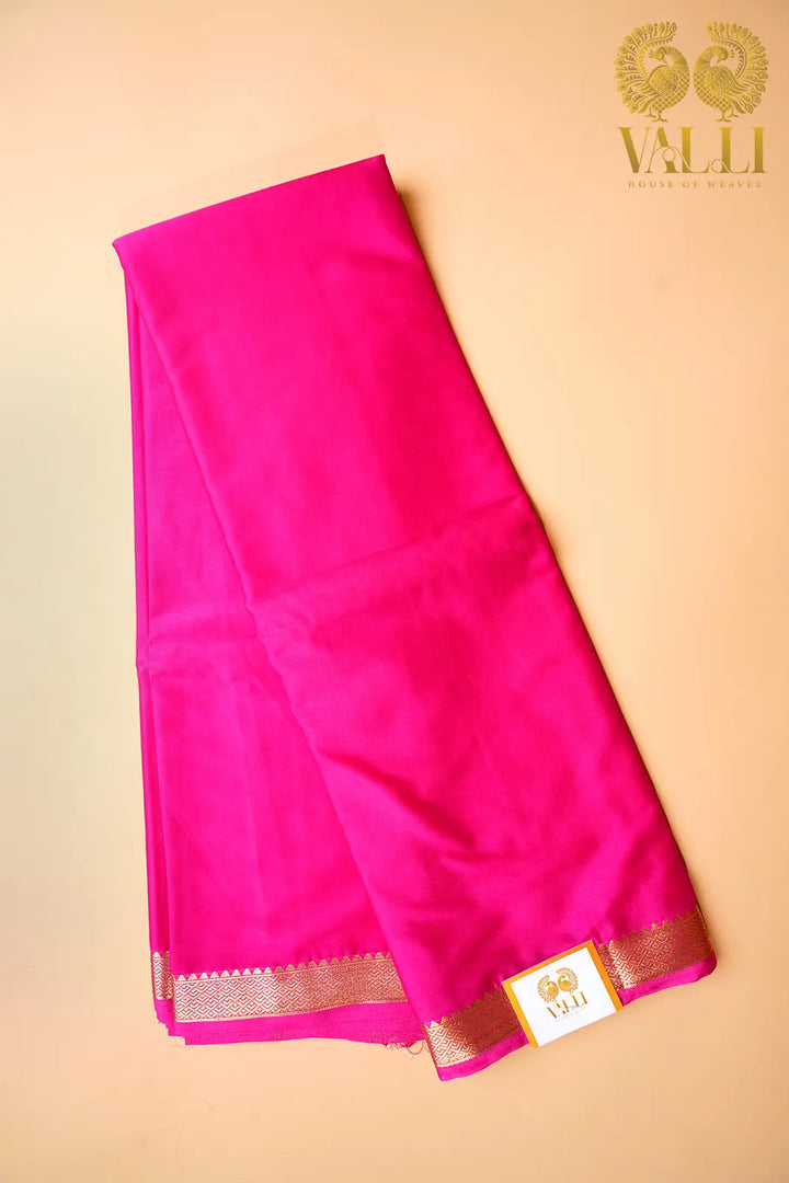 Semi border  Rani pink 