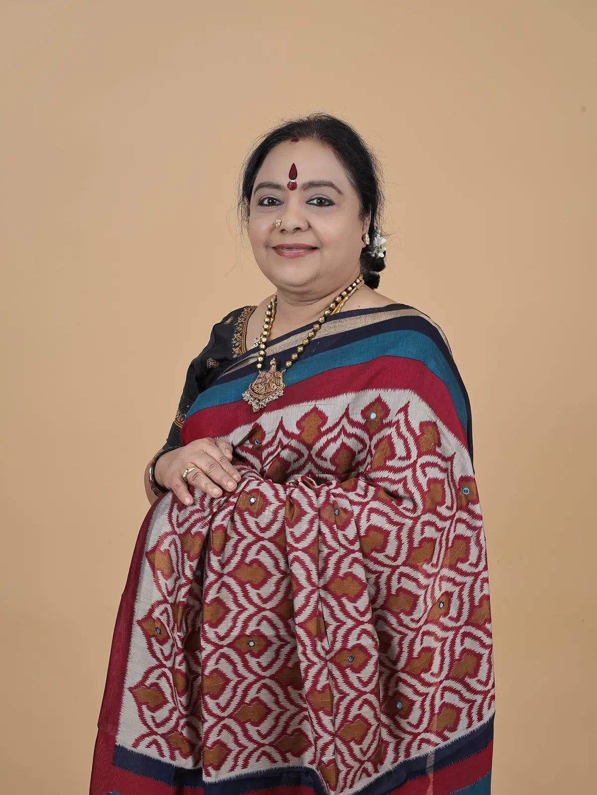 Viscose Cotton Ikat Pattern Saree