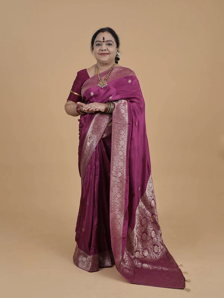 Satin Banarasi – Plum