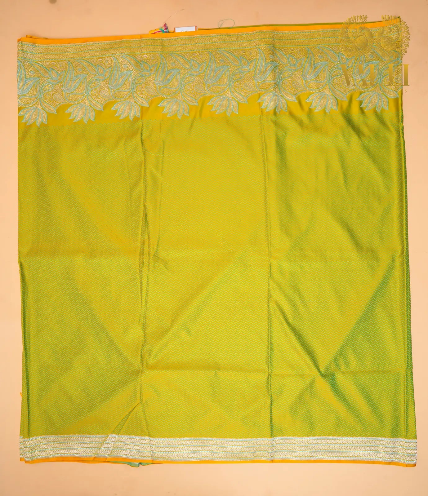 Lemon green semi Banarasi 