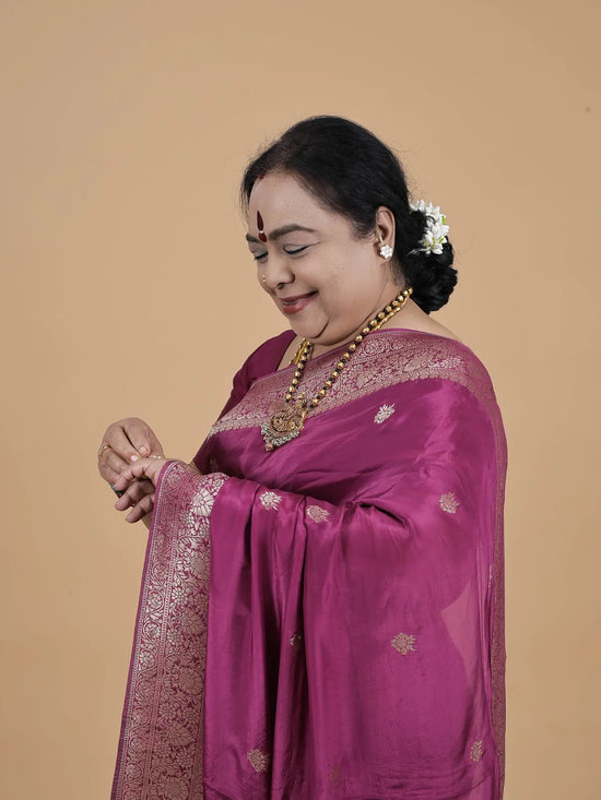 Satin Banarasi – Plum
