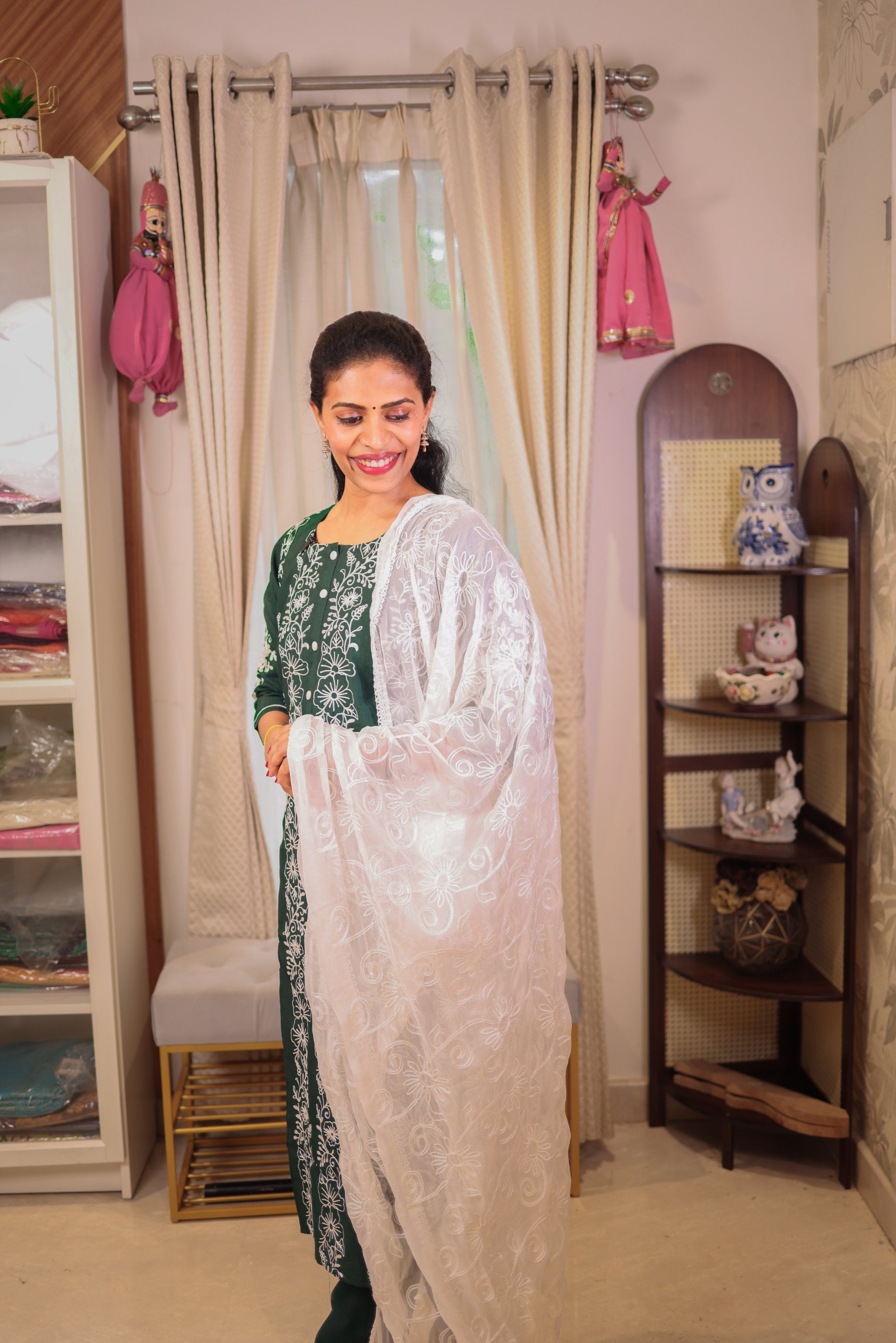 Bottle Green  Straight Cut Salwar
