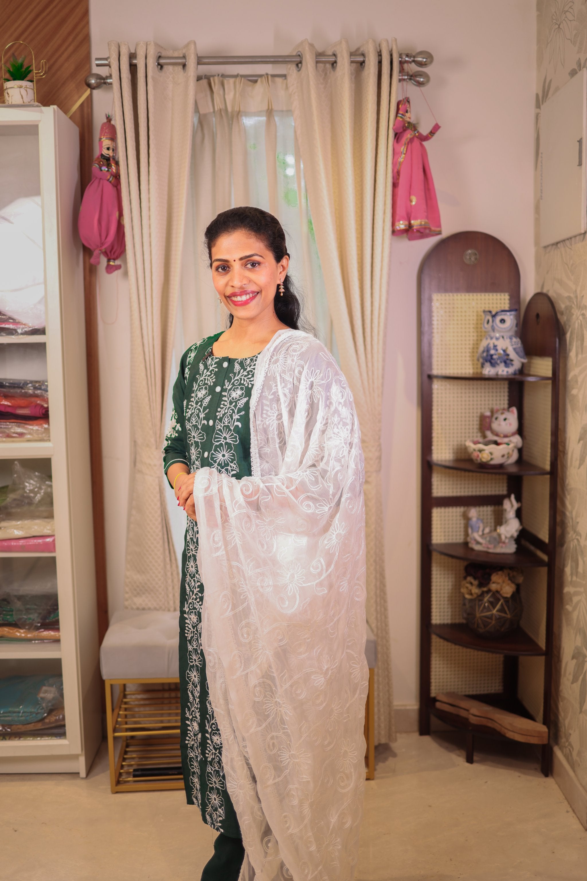 Bottle Green  Straight Cut Salwar