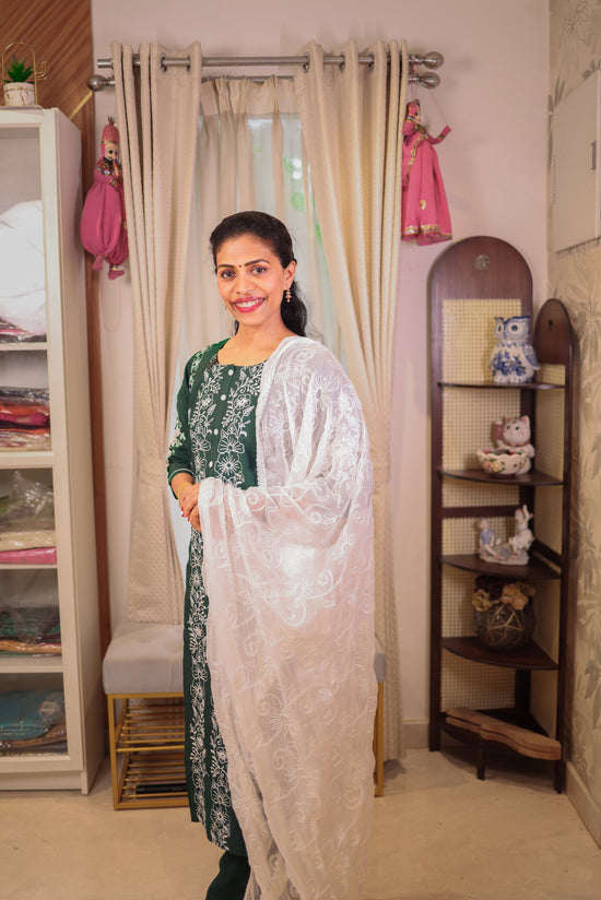 Bottle Green  Straight Cut Salwar