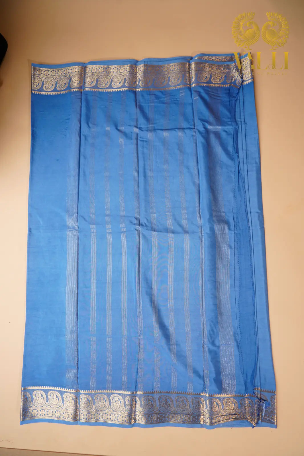 Grey-Toned Mango Border Semi-Crepe Silk Saree