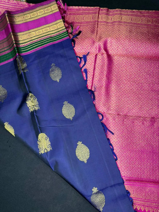 Ganda Berunda Kanchipuram Silk Saree 