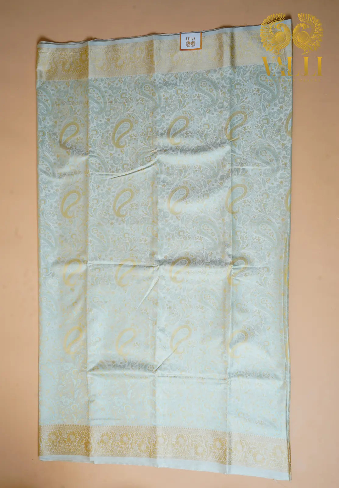 Pastel Green Pashmina Semi-Silk Saree with Kani Thread Weave