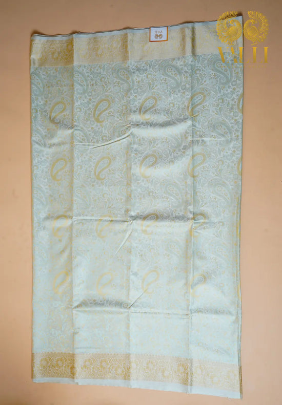 Pastel Green Pashmina Semi-Silk Saree with Kani Thread Weave