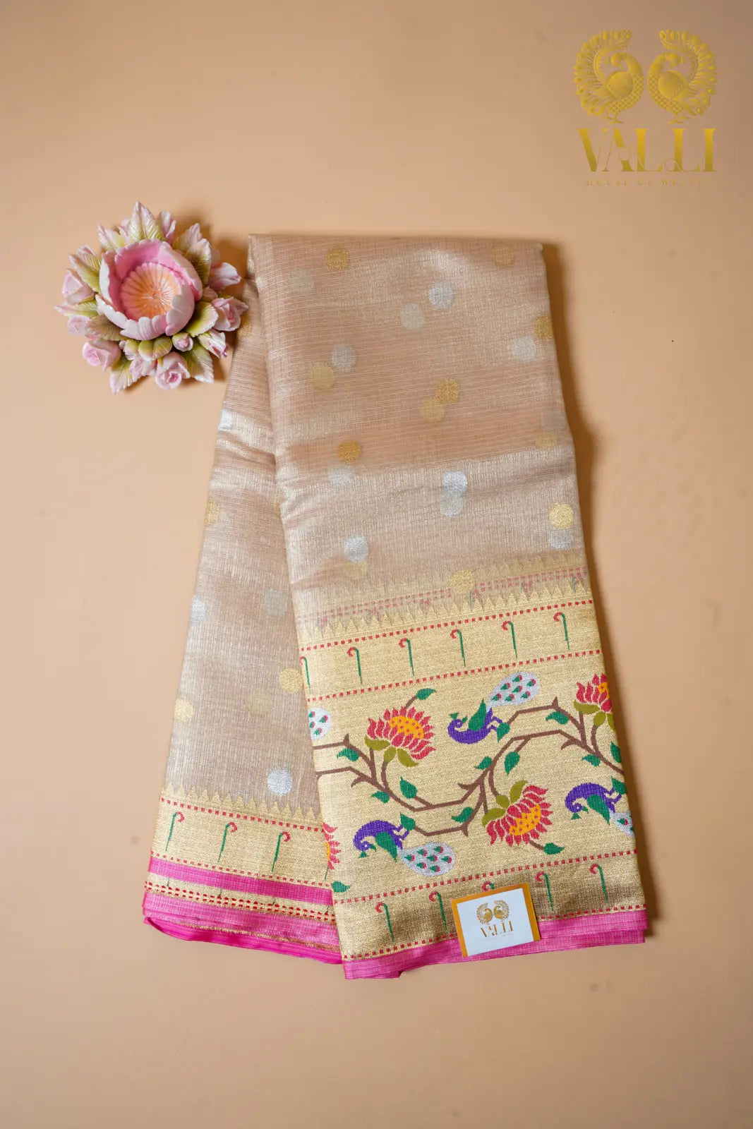 Tissue Kota Saree with Paithani Border