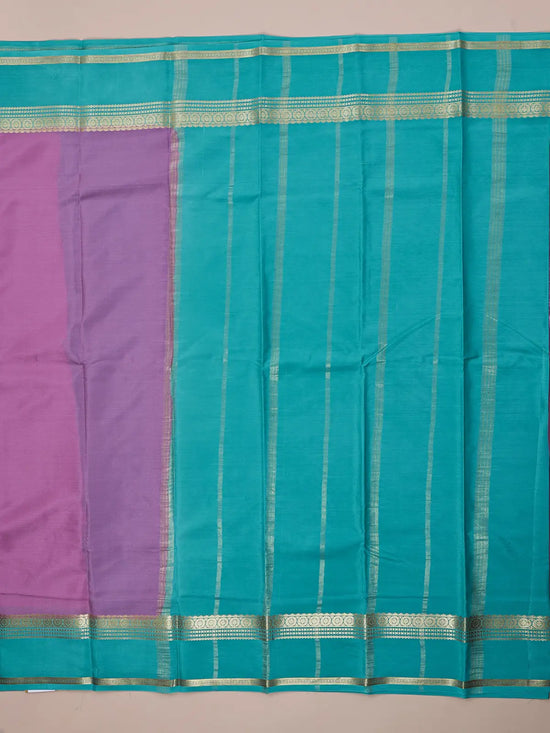 Pure Crepe Silk Saree – Pink & Sea Green