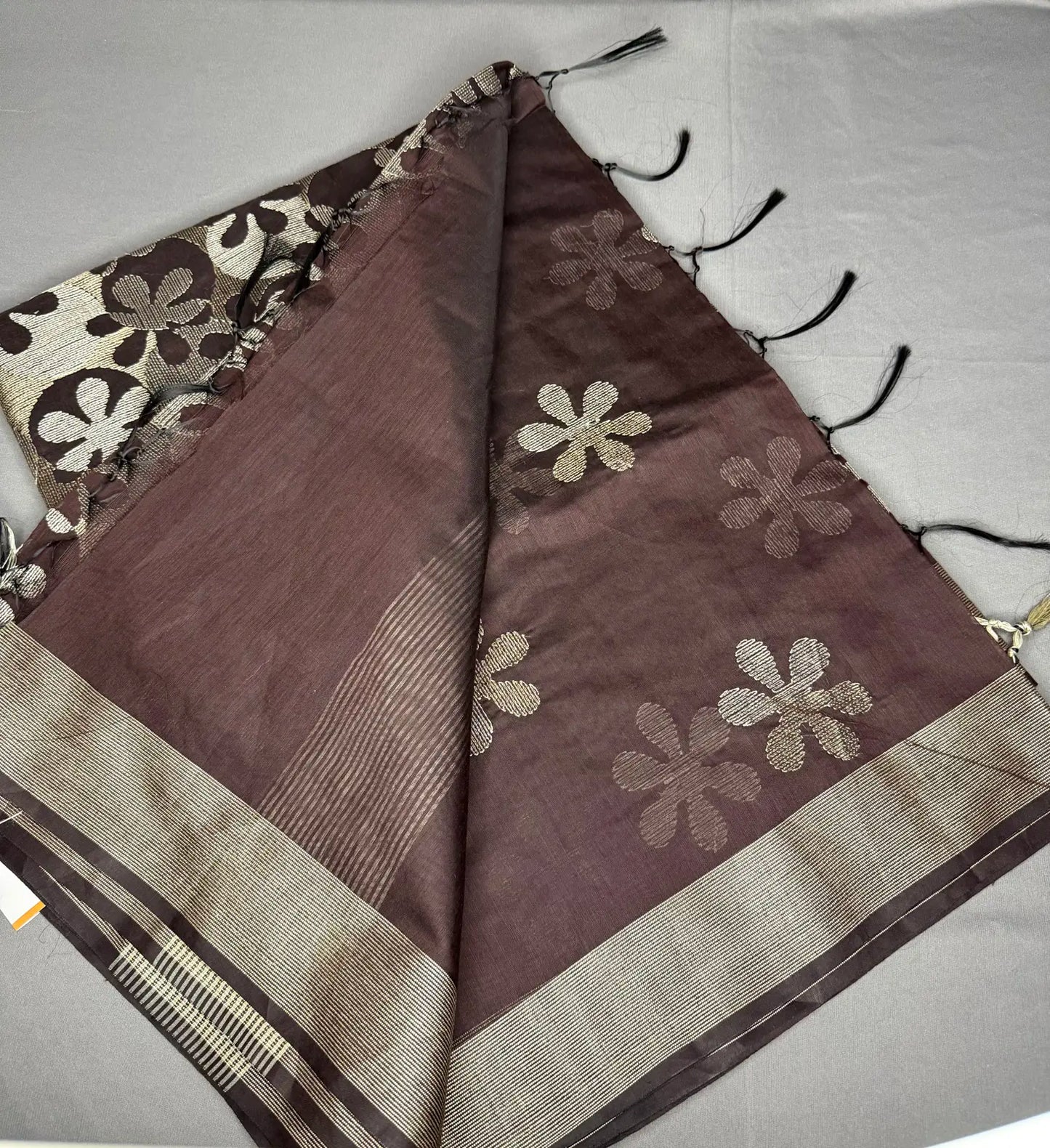 Coffee brown embroidery 