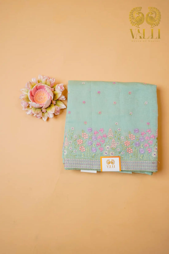 Pure Mul Cotton Saree with Handwork Embroidery