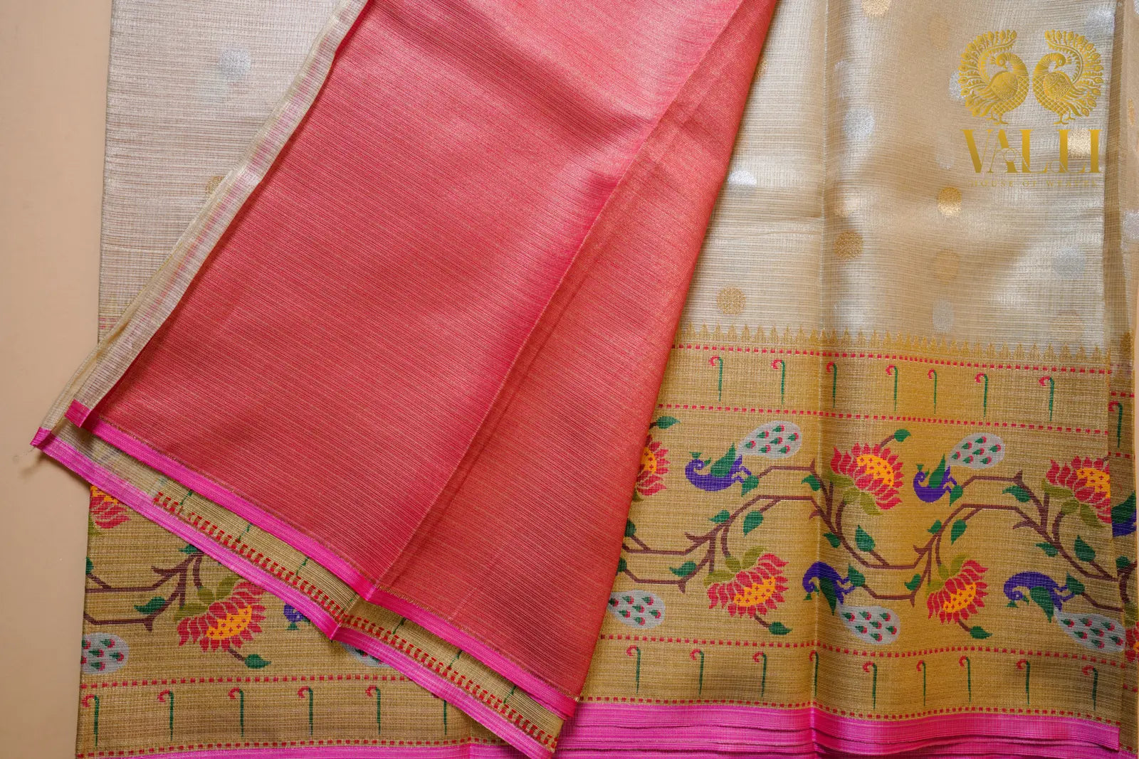 Tissue Kota Saree with Paithani Border