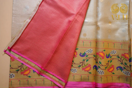 Tissue Kota Saree with Paithani Border