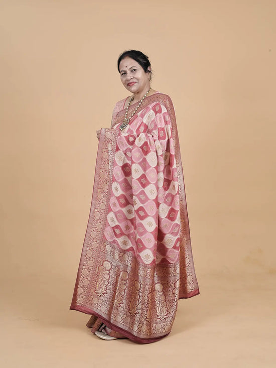 Satin Crepe Silk Saree – Ranghat Pattern with Heavy Brocade Pallu