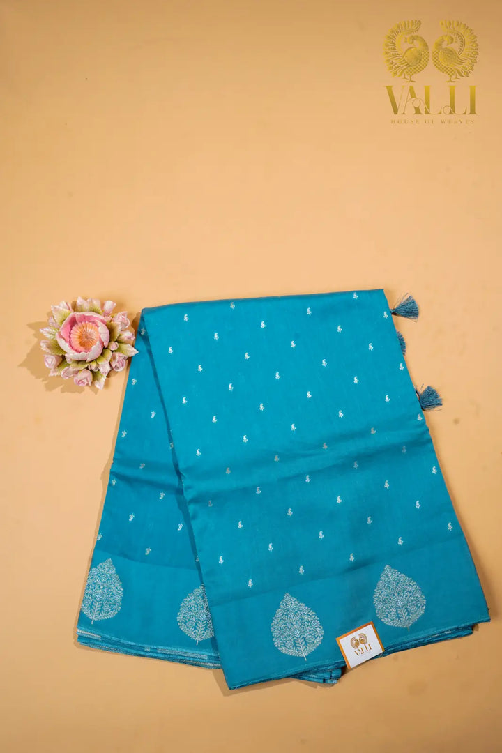 Mungs Silk Saree  Turquoise Blue Elegance
