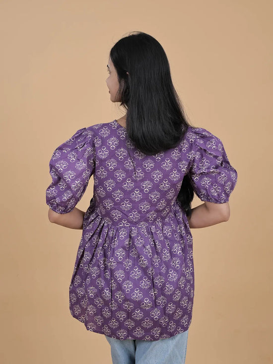 Short Kurti -Alia Cut  Pure Cotton lavender