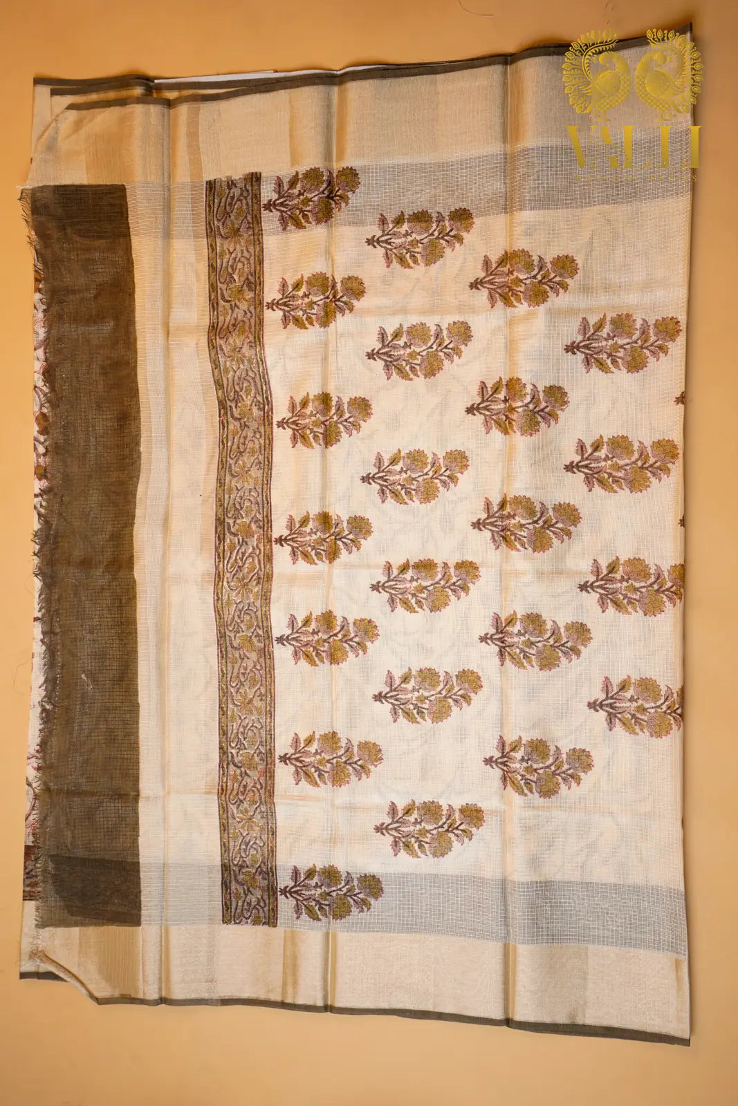 Pure Kota Checks Saree with Block Prints