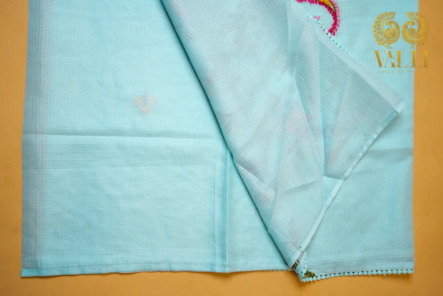 Soft cotton embroidery powder blue 