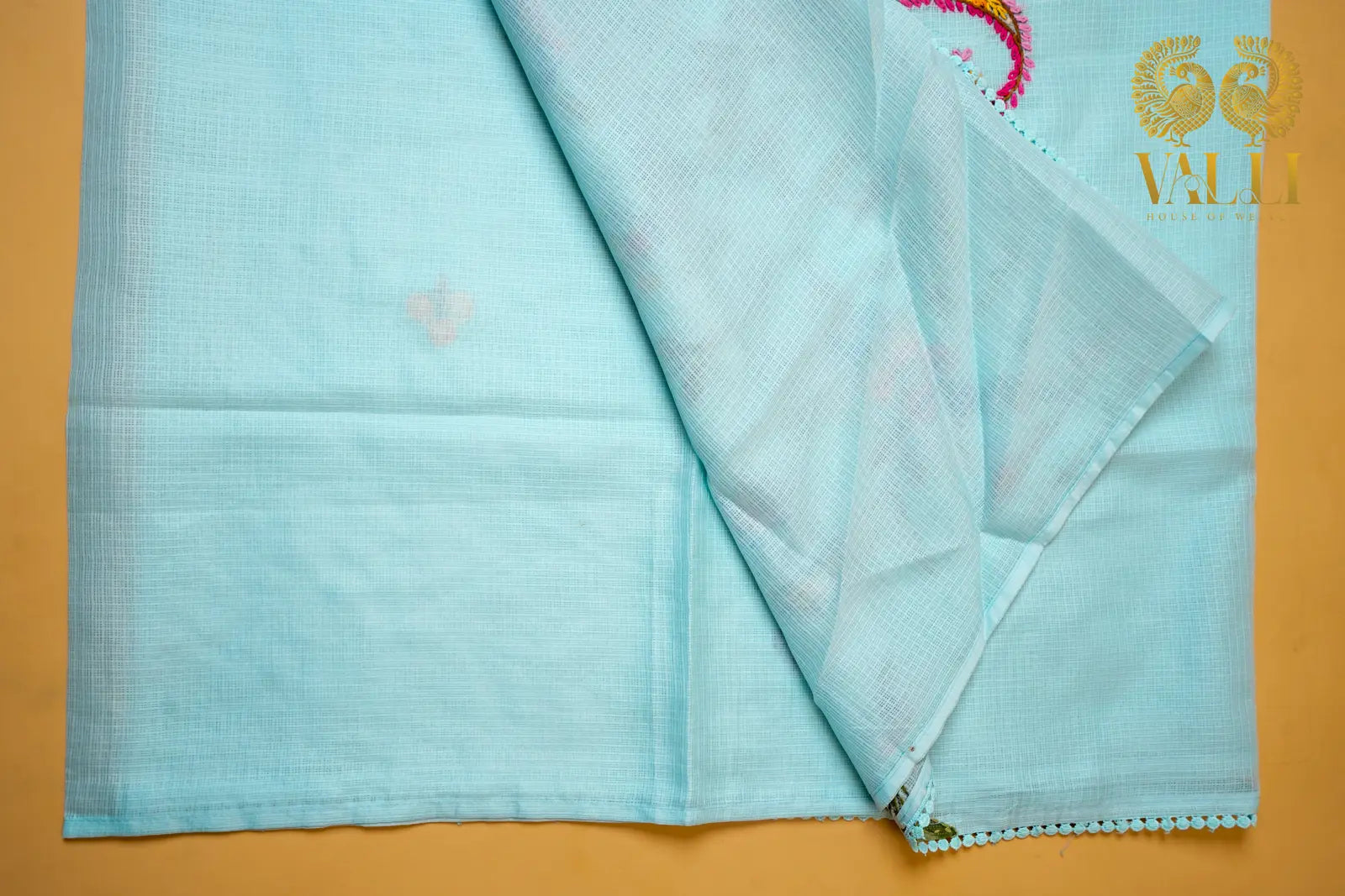 Soft cotton embroidery powder blue 