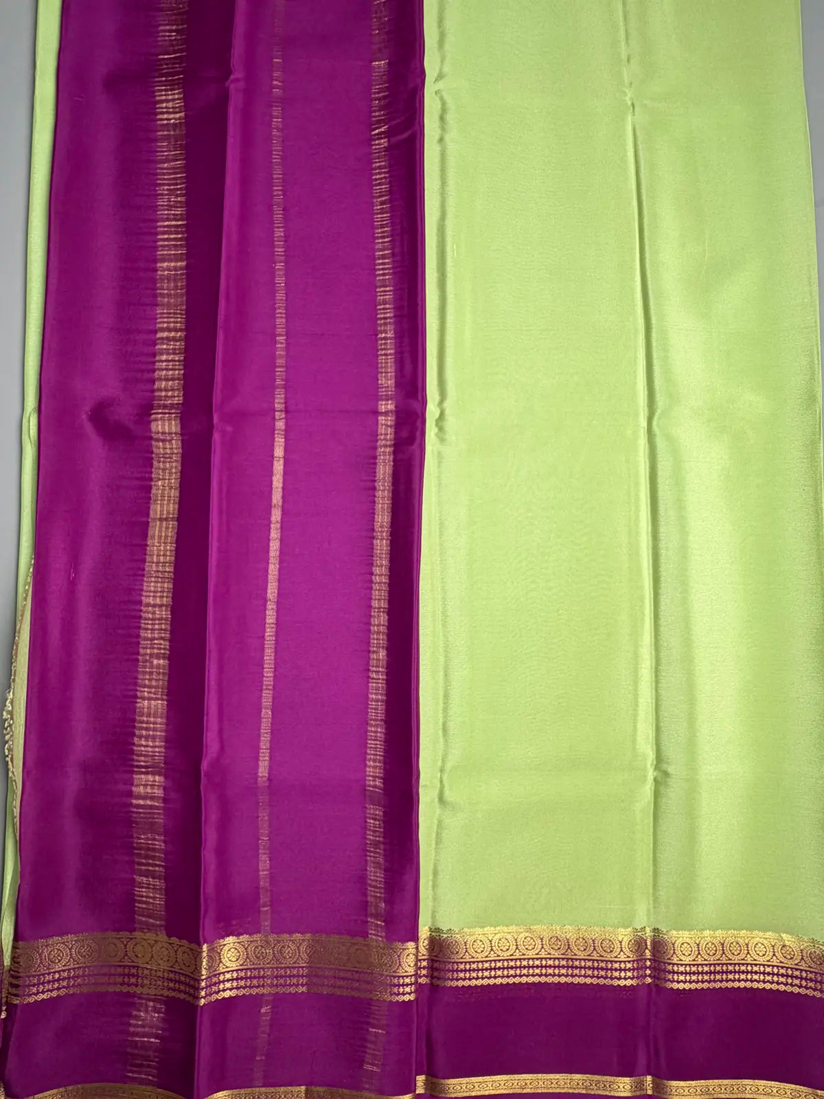 Green Apple Mysore Crepe Silk Saree