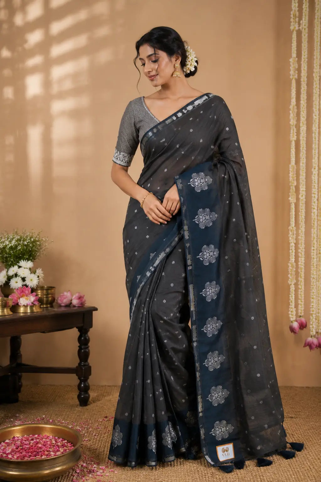 Munga Silk Saree Grey 