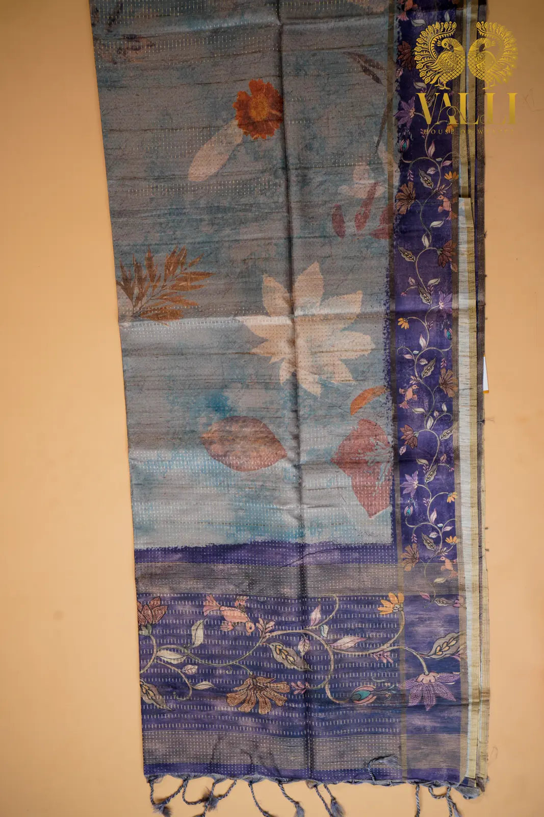 Eco Print Tussar Saree